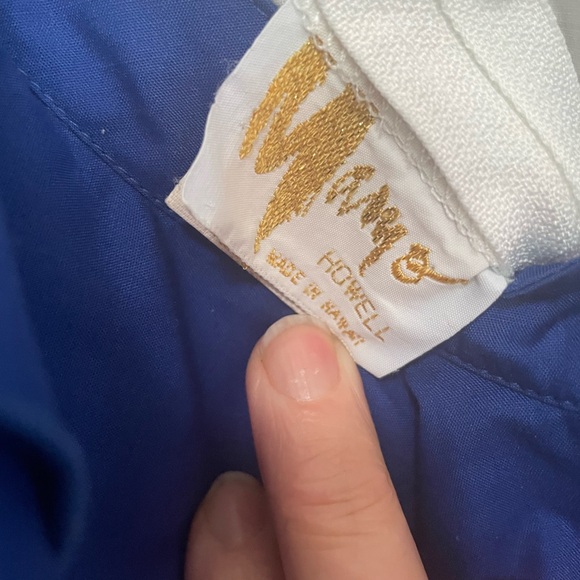 Vintage Mamo Howell Hawaiian Blue and White Floral Maxi Dress size 10 - Picture 6 of 10